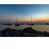   Sunset, Sailboats, Adriatic Coast