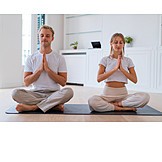   Couple, Meditating, Yoga, Namaste
