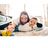   Baby, Mother, Happy, Toy, Playing