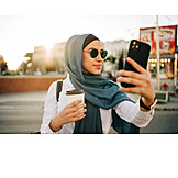   Urban, Headscarf, Muslim, Hijab, Selfie