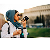   Summer, On The Move, Audio, Sunglasses, Smart Phone, Muslim