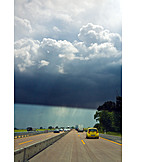   Autobahn, Wetter, Regenwolken