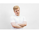   Man, Arms Crossed, Albinism
