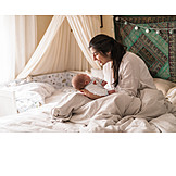   Baby, Mother, Holding, Bedroom