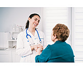   Smiling, Holding Hands, Patient, Medical Center, Consultation, Doctor, Consult