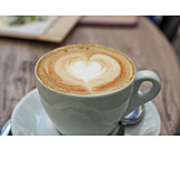   Milk foam, Heart shaped, Cappuccino, Latte art
