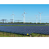   Windkraft, Regenerative Energie, Solaranlage
