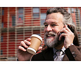   Geschäftsmann, Telefonieren, Urban, Coffee To Go
