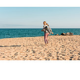   Young Woman, Happy, Beach, Summer, Vitality, Yoga Mats