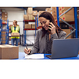   Logistics, Laptop, On The Phone, Planning, Warehouse, Management