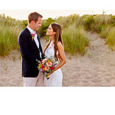   Happy, Beach, Wedding Photo, Wedding Couple