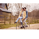   Couple, Laughing, Fun, Cycling, Bike Ride