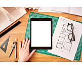   Copy Space, Office, Blueprint, Architect Office, Tablet-pc