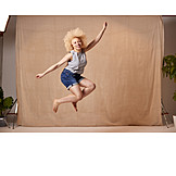   Woman, Happy, Jump, Albinism