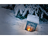   Winter, Snow, Lantern