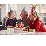   Birthday, Bonding, Grandparent, Birthday Cake, Granddaughter, Party Hat