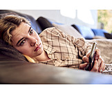   Teenager, Sad, Sofa, Unhappy, Smart Phone