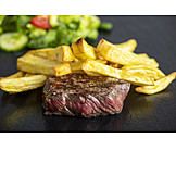   Snack, French fries, Beef fillet