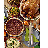   Truthahn, Amerikanische Küche, Thanksgiving, Kürbiskuchen