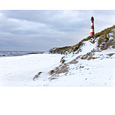   Winter, Lighthouse, North Sea, Sylt