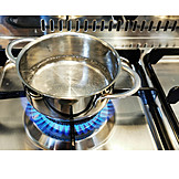   Water, Cooking, Gas flame, Pot