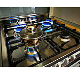   Cooking, Gas flame, Gas cooker