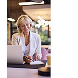   Business Woman, Smiling, Office, Writing