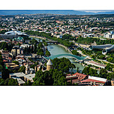   Luftbild, Stadtansicht, Tiflis, Friedensbrücke