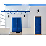   Wohnhaus, Blau, Fassade, Weiß, Landestypisch, La Graciosa