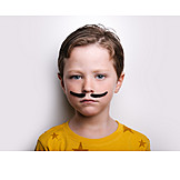   Child, Portrait, Carnival, Mustache