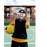   Cool, Geste, Basketball, Aktive Seniorin