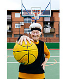   Smiling, Playing, Basketball, Active Senior