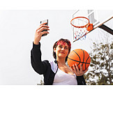   Young Woman, Cool, Style, Basketball, Selfie
