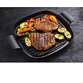   Barbecue, Veal Steak, Grilled Vegetables