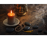   Buddhismus, Kerzenlicht, Spiritualität, Räucherstäbchen