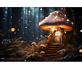   House, Mushroom, Fantasy, Fairy
