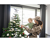   Soldier, Christmas Tree, Son, Return