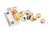   Money, Euro Banknote, Euro Coin