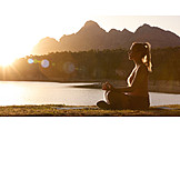   Sonnenuntergang, Meditation, Outdoor Yoga