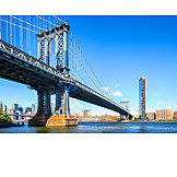   New York, East River, Manhattan Bridge