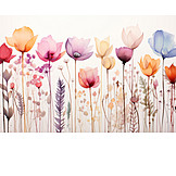   Flowers, Floral, Watercolor