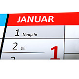   Kalender, Neujahr, Januar
