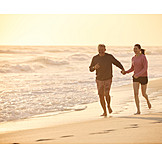   Holding Hands, Romantic, Beach Walking, Love Couple