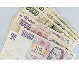   Geldscheine, Bargeld, Tschechische Krone